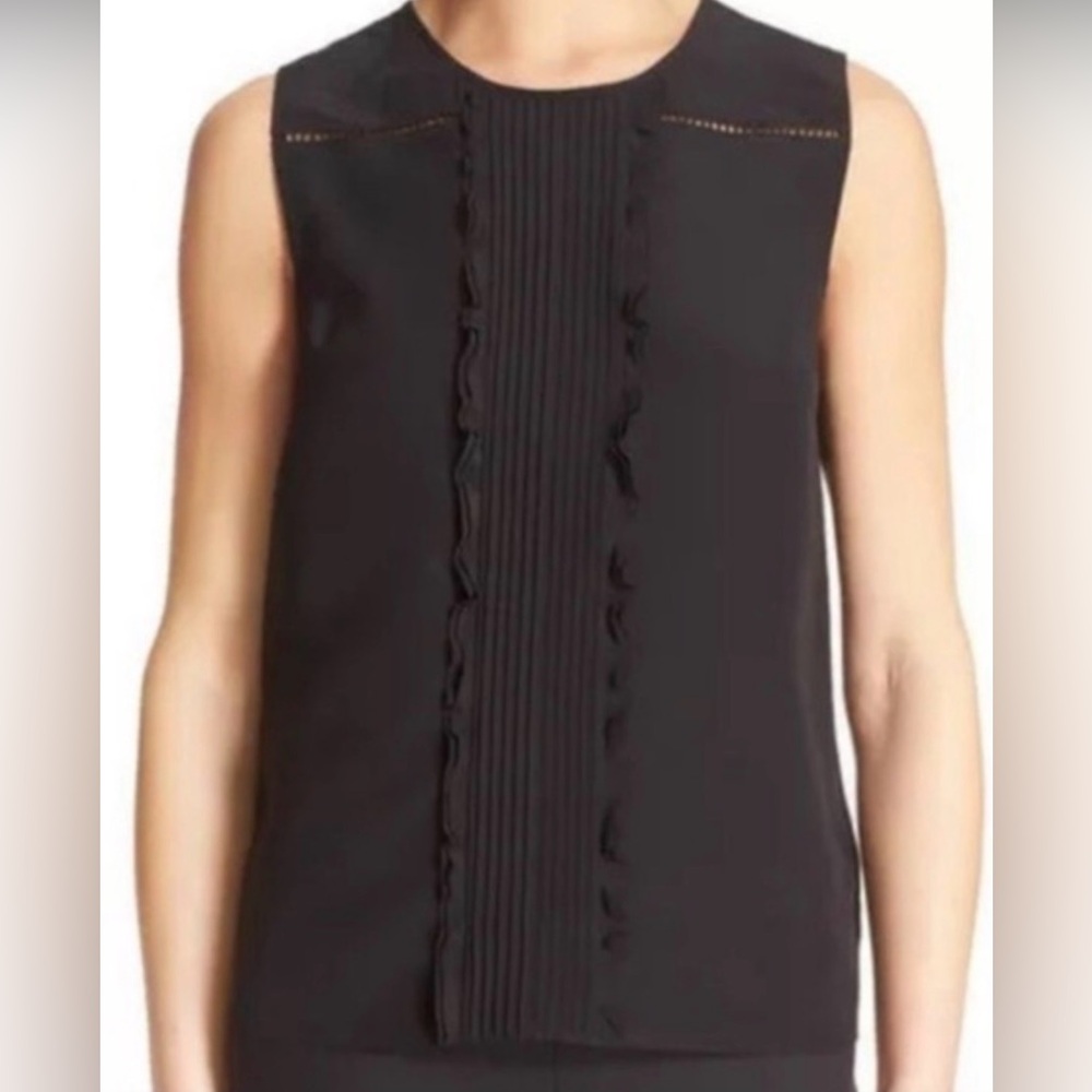 Kate Spade Black Silk Pleated Top size 4